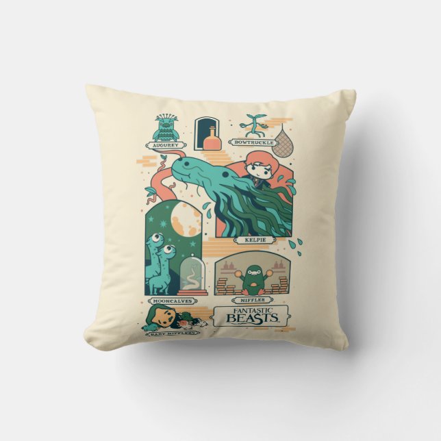 Cartoon Fantastic Beasts Scenes Kussen (Voorkant)