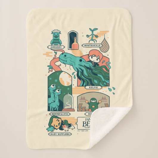 Cartoon Fantastic Beasts Scenes Sherpa Deken (Voorkant)