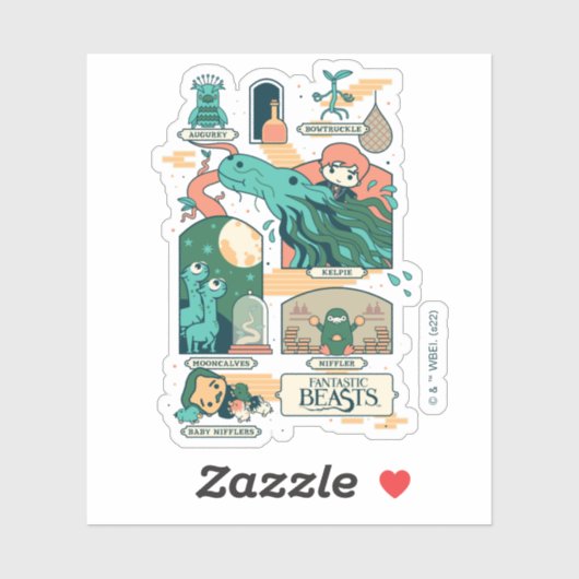 Cartoon Fantastic Beasts Scenes Sticker (Vel)