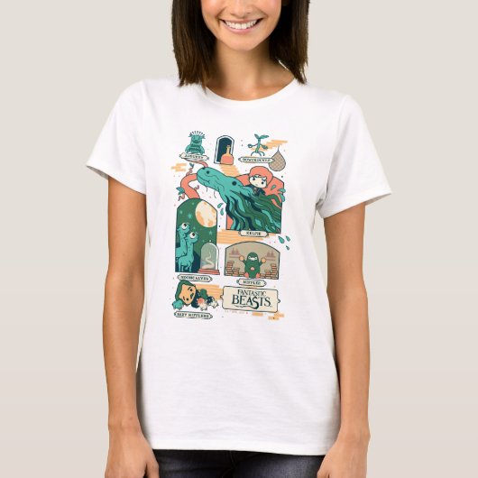 Cartoon Fantastic Beasts Scenes T-shirt (Voorkant)