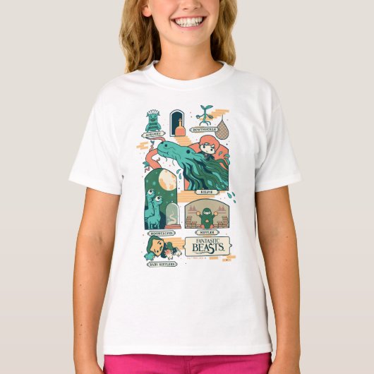 Cartoon Fantastic Beasts Scenes T-shirt (Voorkant)