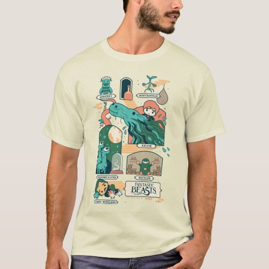 Cartoon Fantastic Beasts Scenes T-shirt (Voorkant)