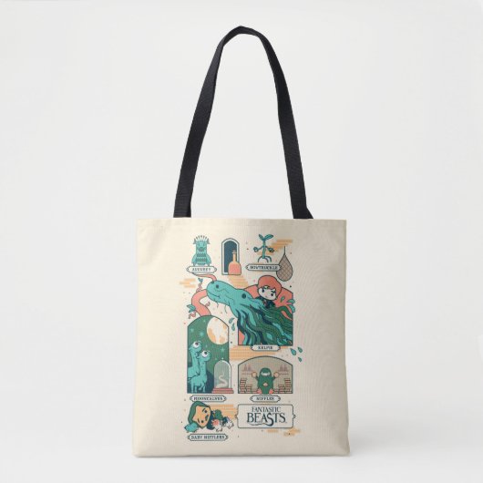 Cartoon Fantastic Beasts Scenes Tote Bag (Voorkant)
