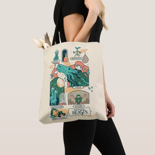 Cartoon Fantastic Beasts Scenes Tote Bag (Dichtbij)