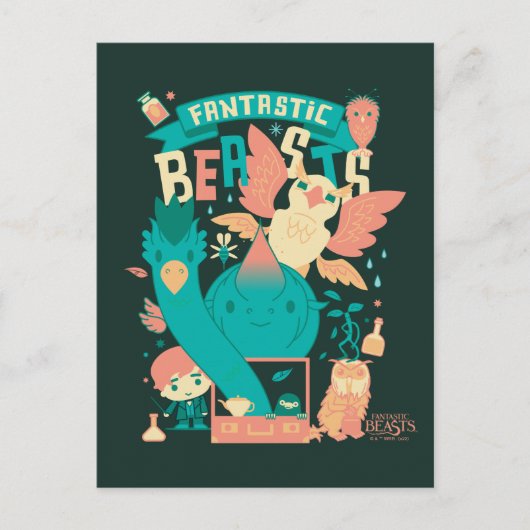 Cartoon Fantastische borsten met nieuwe scamander Briefkaart (Voorkant)