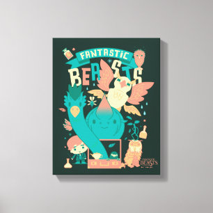 Cartoon Fantastische borsten met nieuwe scamander Canvas Afdruk
