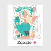 Cartoon Fantastische borsten met nieuwe scamander Sticker (Vel)