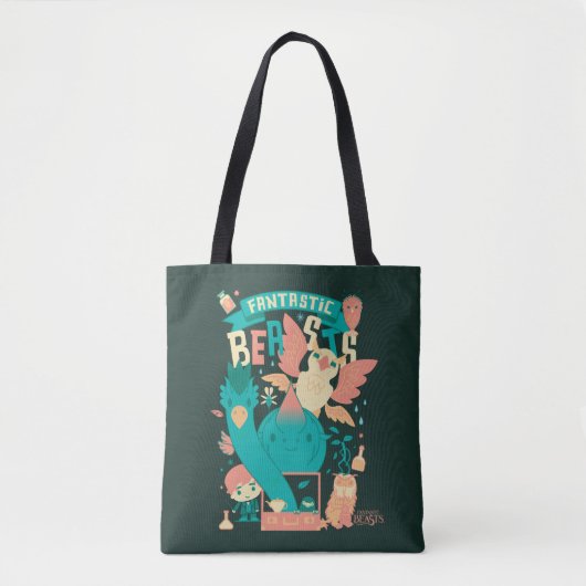 Cartoon Fantastische borsten met nieuwe scamander Tote Bag (Voorkant)
