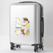 Cartoon Fantasy Beasts en Kunst Sticker (Koffer)
