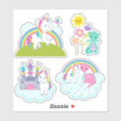 Cartoon Fantasy Unicorns en Dragon Stickers (Vel)