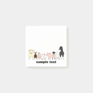 cartoon farm animal group post it post-it® notes