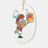 cartoon fastfoodober keramisch ornament (Links)