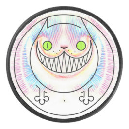 Cartoon Fat Cat Puck met een Cheshire Cat Grin