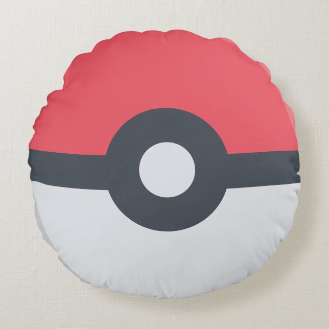 Cartoon Favoriete Poke Ball Pillow Rond Kussen (Voorkant)