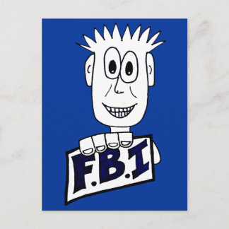 Cartoon FBI Agent Briefkaart