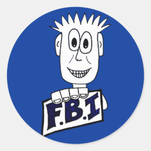 Cartoon FBI-agent Ronde Sticker