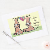 Cartoon Feet Bedankt met hart op reguliere Sticker (Envelop)