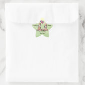 Cartoon Feet Bedankt w / Hart op Star Sticker (Tas)