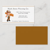 Cartoon Fencing Guy Company Service Visitekaartje (Voorkant / Achterkant)