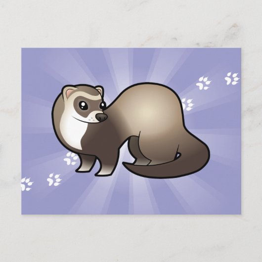 Cartoon Ferret Briefkaart (Voorkant)