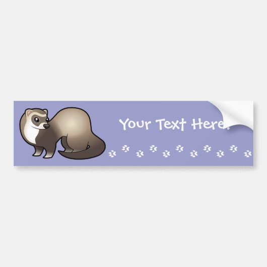 Cartoon Ferret Bumpersticker (Voorkant)