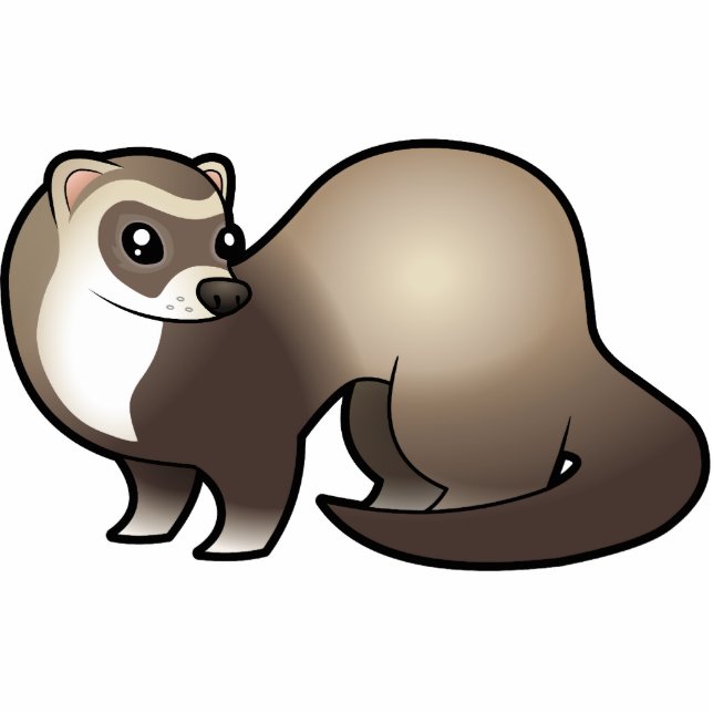 Cartoon Ferret Fotobeeldje Magneet (Voorkant)