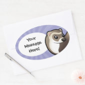 Cartoon Ferret Ovale Sticker (Envelop)
