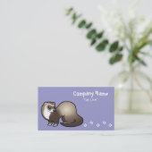 Cartoon Ferret Visitekaartje (Staand voorkant)