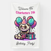 Cartoon Fetter Verjaardagsfeestje voor meisjes gep Spandoek (Verticaal)