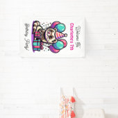 Cartoon Fetter Verjaardagsfeestje voor meisjes gep Spandoek (Insitu)