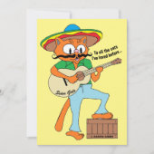 Cartoon Fiesta Cat Funny Cinco de Mayo Flat Kaart (Voorkant)