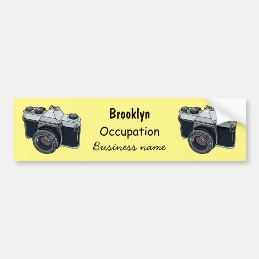 Cartoon filmcamera bumpersticker (Voorkant)