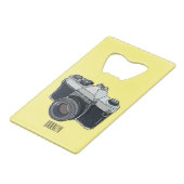 Cartoon filmcamera creditkaart flessenopener (Voorkant Gekanteld)