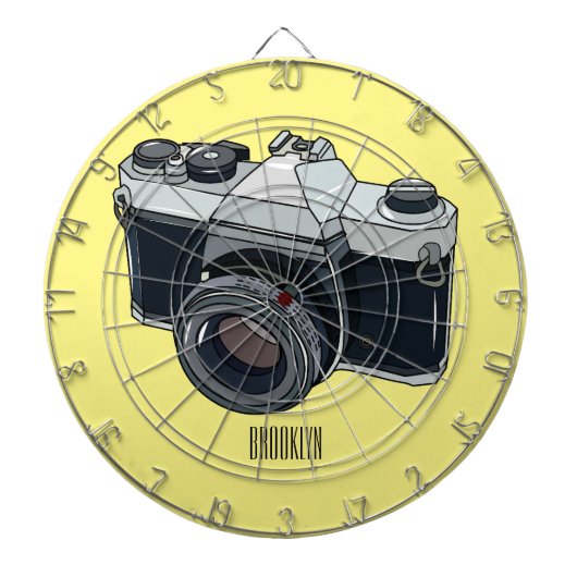 Cartoon filmcamera dartbord (Voorkant)