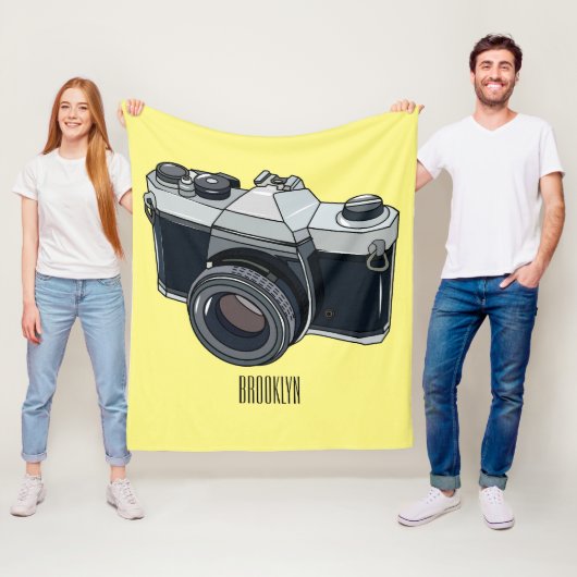 Cartoon filmcamera fleece deken (In situ)