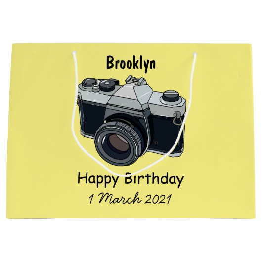 Cartoon filmcamera groot cadeauzakje (Voorkant)