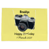Cartoon filmcamera groot cadeauzakje (Achterkant)
