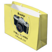 Cartoon filmcamera groot cadeauzakje (Achterkant Gekanteld)