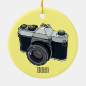 Cartoon filmcamera keramisch ornament (Achterkant)