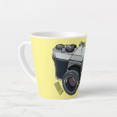 Cartoon filmcamera latte mok (Linkerhoek)