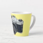 Cartoon filmcamera latte mok (Rechterhoek)