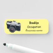 Cartoon filmcamera naamplaatje (In situ)