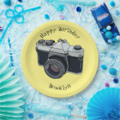 Cartoon filmcamera papieren bordje (Feest)