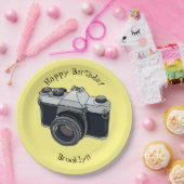 Cartoon filmcamera papieren bordje (Feest)