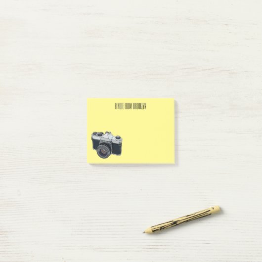 Cartoon filmcamera post-it® notes (Op bureau)