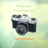 Cartoon filmcamera raamsticker (Vel 3)