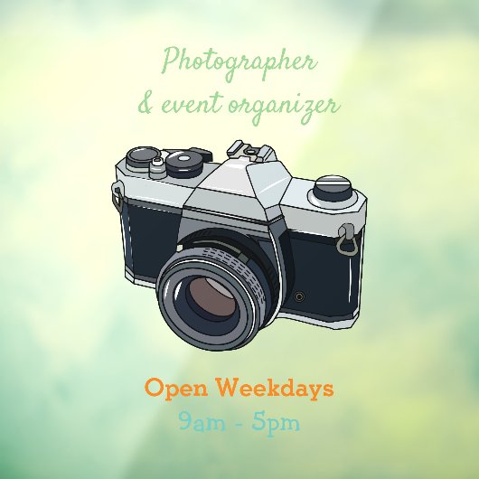 Cartoon filmcamera raamsticker (Vel 3)