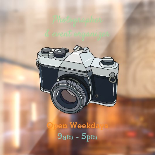 Cartoon filmcamera raamsticker (Vel 2)