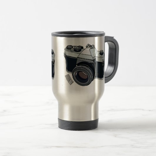 Cartoon filmcamera reisbeker (Voorkant rechts)