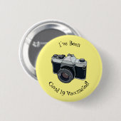 Cartoon filmcamera ronde button 5,7 cm (Voorkant /achterkant)